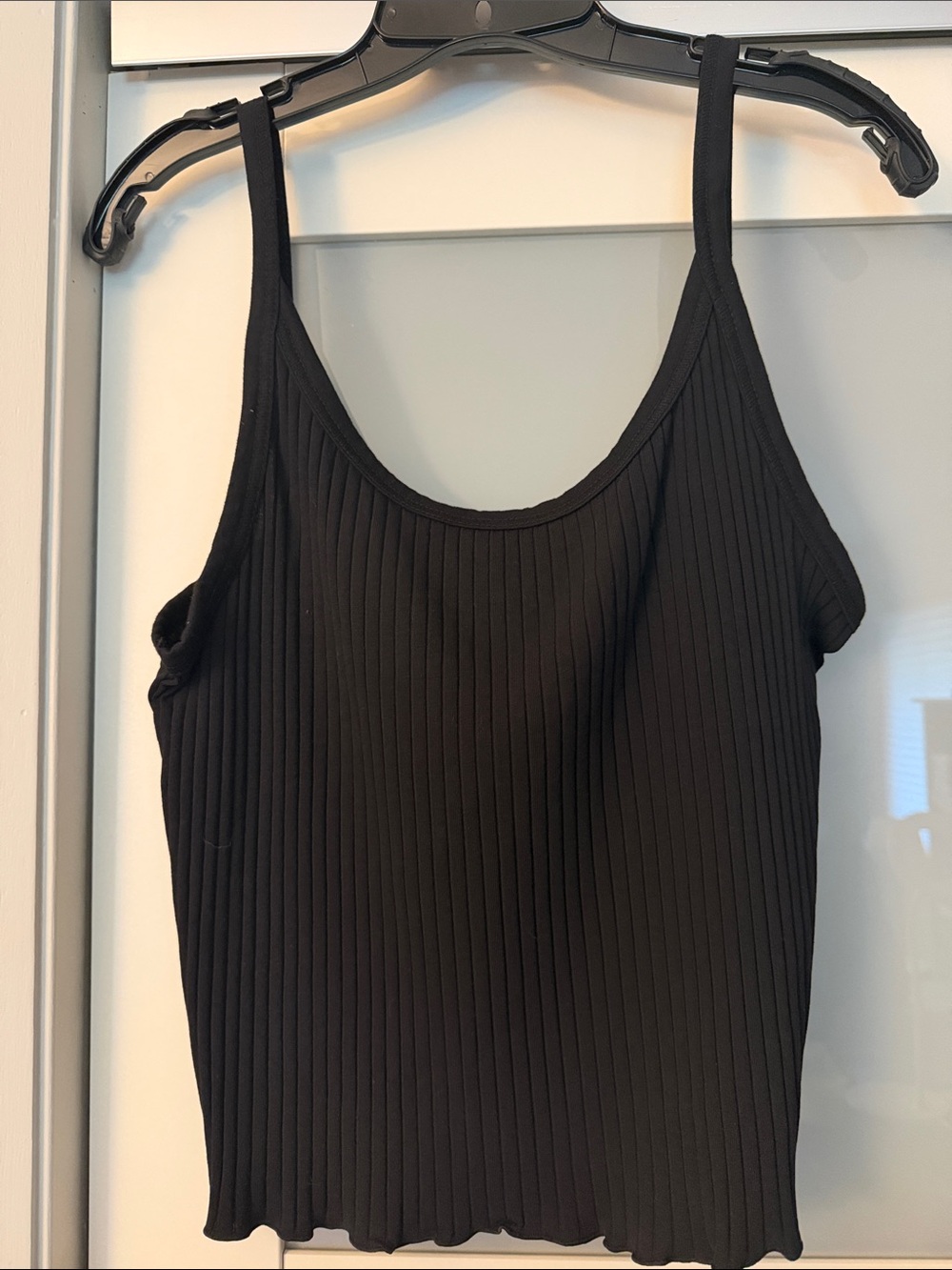 Old Navy Black Ribbed Cropped Tank Top
